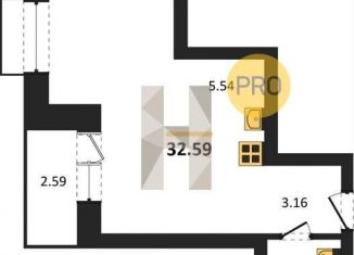 Продам квартиру студию, 32.6 м2, Новосибирск, Калининский район