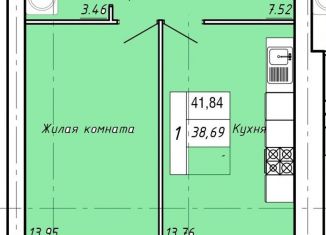 Продаю 1-комнатную квартиру, 41.8 м2, Тамбов, Октябрьский район, улица имени Павла Строганова, 7