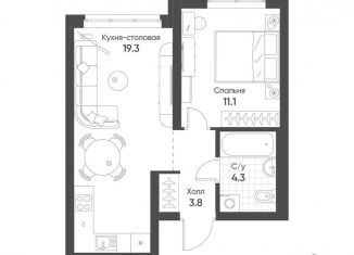 Продажа 1-комнатной квартиры, 38.5 м2, Екатеринбург