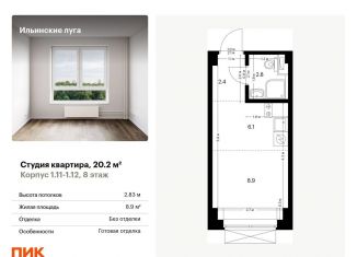 Продаю квартиру студию, 20.2 м2, посёлок Ильинское-Усово, Заповедная улица, 9