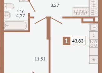 Продается однокомнатная квартира, 43.8 м2, Свердловская область