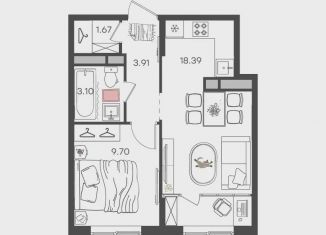 Продается двухкомнатная квартира, 36.8 м2, Ульяновская область