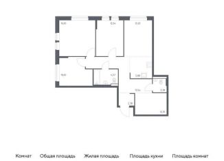 Продается 3-ком. квартира, 88.4 м2, Балашиха, жилой комплекс Квартал Авиаторов, к7