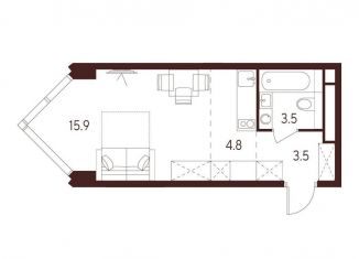 Продаю квартиру студию, 27.7 м2, Москва, станция Зорге