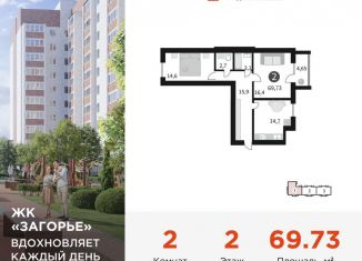 Продаю 2-ком. квартиру, 69.7 м2, Смоленск