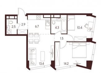 Продажа 3-комнатной квартиры, 55.9 м2, Москва