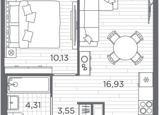 Продажа 1-ком. квартиры, 34.9 м2, Санкт-Петербург, Московский район