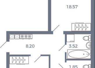 Продается 2-ком. квартира, 59.6 м2, село Николаевка