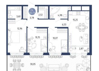 Продается 3-комнатная квартира, 102.8 м2, село Дядьково