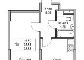 1-комнатная квартира на продажу, 35.9 м2, Санкт-Петербург, ЖК Юнтолово, Ивинская улица, 1к3