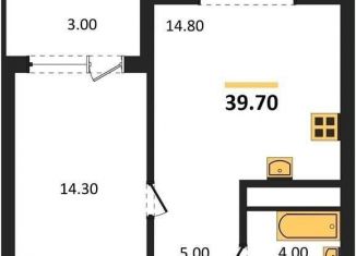 Продам 1-ком. квартиру, 39.7 м2, Воронеж, Железнодорожный район