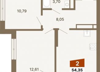 2-комнатная квартира на продажу, 54.4 м2, Екатеринбург, Верх-Исетский район