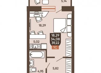 Продам квартиру студию, 36.7 м2, Новосибирск, Новоуральская улица, 10