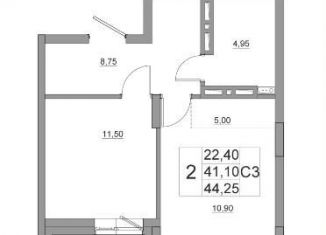 Продается 2-ком. квартира, 44.3 м2, Красноярск, Октябрьский район