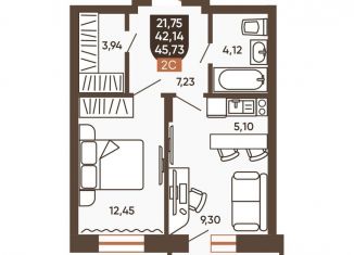 Продажа 2-ком. квартиры, 43.9 м2, Новосибирск, Новоуральская улица, 10