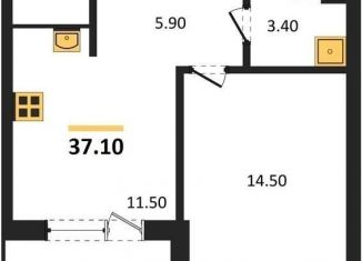 1-комнатная квартира на продажу, 37.1 м2, Воронеж, Железнодорожный район