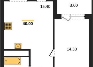 1-ком. квартира на продажу, 40 м2, Воронеж, Железнодорожный район