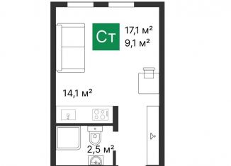 Продам квартиру студию, 17.1 м2, село Засечное, ЖК Второе Дыхание, Центральная улица, 6