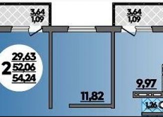 Продам двухкомнатную квартиру, 54.2 м2, Ростов-на-Дону, улица Дмитрия Петрова, ЖК Суворовский