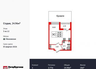 Продаю квартиру студию, 25 м2, Санкт-Петербург, Кубинская улица, 78к2