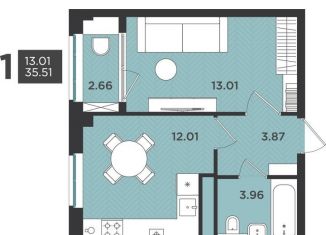 Продажа 1-комнатной квартиры, 35.5 м2, Ленинградская область