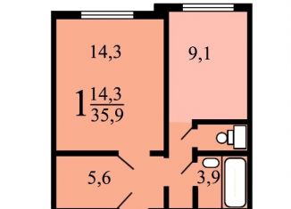 Продам 1-комнатную квартиру, 35.9 м2, Москва, улица Адмирала Лазарева, 50к1