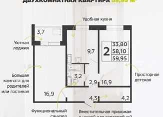 Продажа 2-ком. квартиры, 60 м2, Республика Башкортостан