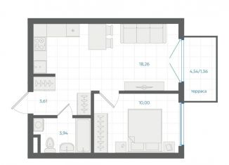 Продам 1-ком. квартиру, 37.2 м2, Екатеринбург, метро Чкаловская