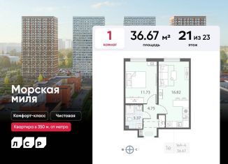 Продаю 1-комнатную квартиру, 36.7 м2, Санкт-Петербург, метро Проспект Ветеранов