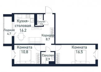 Продажа двухкомнатной квартиры, 56.3 м2, Челябинская область