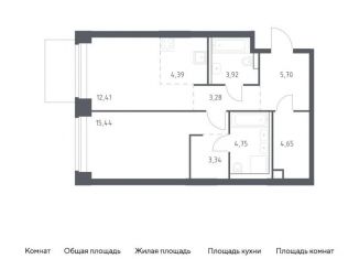 Продам 1-комнатную квартиру, 57.9 м2, Москва, ЗАО, жилой комплекс Нова, к1