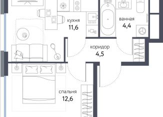 Продам 1-комнатную квартиру, 33.1 м2, Москва, станция Бульвар Рокоссовского, Тагильская улица, 4В