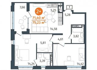 Продажа двухкомнатной квартиры, 71.4 м2, Тюменская область