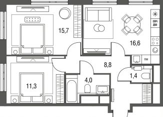 Продается 3-комнатная квартира, 59.5 м2, Москва, Тагильская улица, 2к1