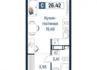 Продается квартира студия, 26.4 м2, Ленинградская область