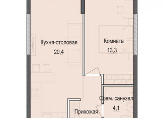 1-ком. квартира на продажу, 42.6 м2, Казань