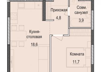 Продаю 1-комнатную квартиру, 38.9 м2, Казань