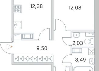 Продам 2-комнатную квартиру, 53.7 м2, посёлок Шушары