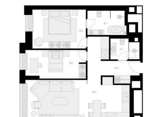 Продажа 3-комнатной квартиры, 83.6 м2, Москва, район Дорогомилово, Поклонная улица, 9