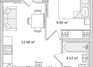 Продажа 1-ком. квартиры, 34.5 м2, Ленинградская область, Тихая улица, 3к2