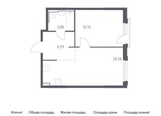 Продается 1-комнатная квартира, 45 м2, Москва, жилой комплекс Квартал Герцена, к2, метро Зябликово