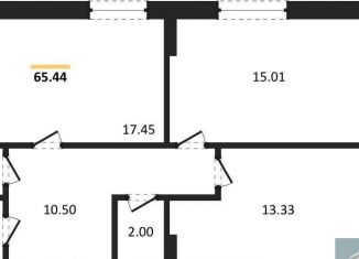 Продается двухкомнатная квартира, 65.4 м2, Воронеж, Донбасская улица, 25к2