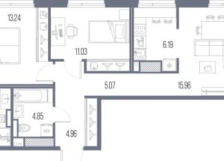 Продам 2-ком. квартиру, 65.7 м2, Санкт-Петербург, метро Василеостровская