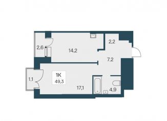 Продаю 1-комнатную квартиру, 49.3 м2, Новосибирск, ЖК Расцветай на Красном