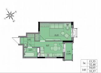 Продажа 1-комнатной квартиры, 34 м2, Удмуртия