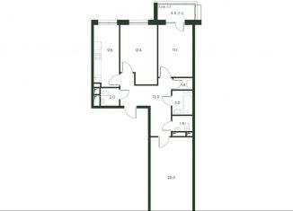 Продам 3-комнатную квартиру, 75 м2, деревня Лобаново