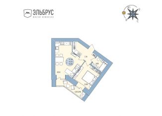 Продается двухкомнатная квартира, 46.9 м2, Уфа, Высотная улица, 6