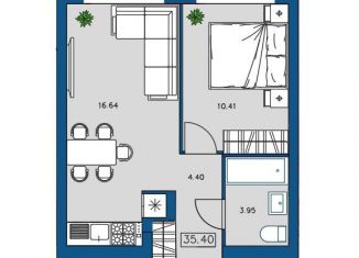 Продается 1-комнатная квартира, 35.4 м2, Архангельск, Первомайская улица, 5