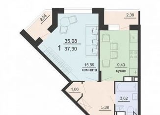 Продаю 1-ком. квартиру, 37.3 м2, Воронеж, улица Богдана Хмельницкого, 45А