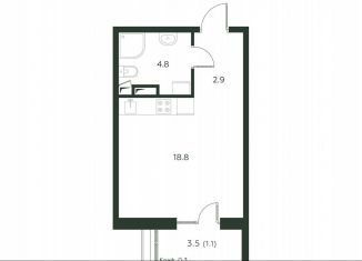 Продажа квартиры студии, 27.6 м2, деревня Лобаново